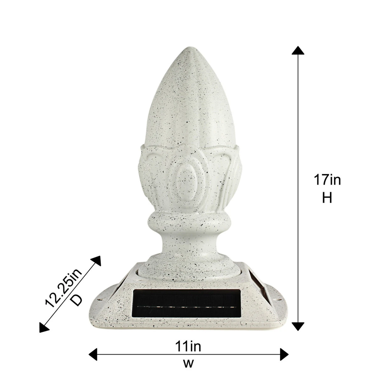 Solar LED Acorn Finial Light - 100 Lumens - 2700K - Speckled Grey Finish - Gama Sonic - Image 2