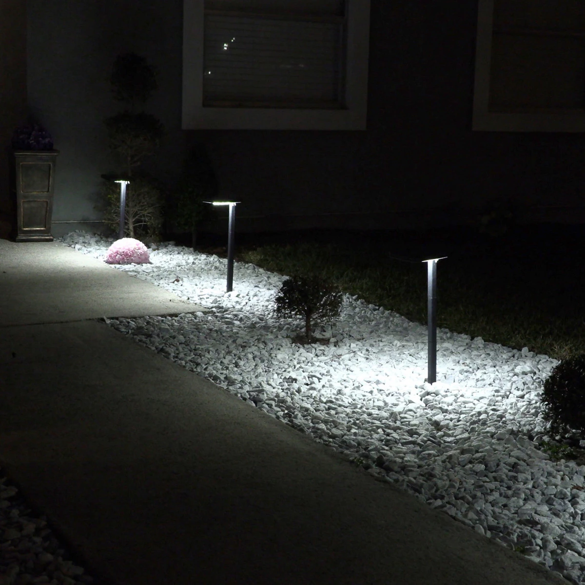 Solar LED Square Path Light - 80 Lumens - 2700K - Black Finish - Gama Sonic - Image 7