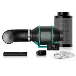 4in. Inline Fan And Carbon Filter Kit - Thermostat Controller - Mars Hydro