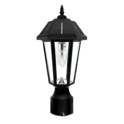 Solar LED Topaz Lantern Light - 50 Lumens - 3100K/6000K - Black Finish - Gama Sonic
