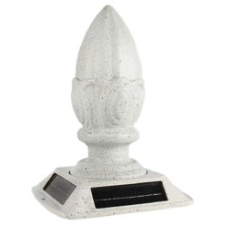 Solar LED Acorn Finial Light - 100 Lumens - 2700K - Speckled Grey Finish - Gama Sonic