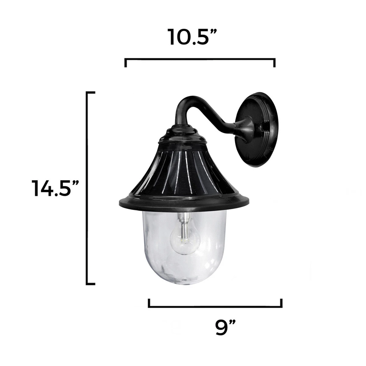 Solar LED Orion Wall Light - 150 Lumens - 2700K - Black Finish - Gama Sonic - Image 4