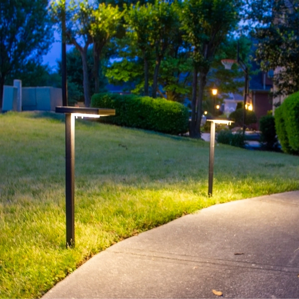 Solar LED Square Path Light - 80 Lumens - 2700K - Black Finish - Gama Sonic - Image 6